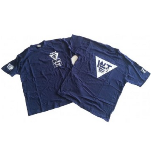 T-shirt allievo blu unisex mezza manica tradizionale blu scuro