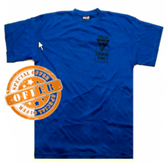T-shirt allievo blu unisex mezza manica tradizionale scritta nera
