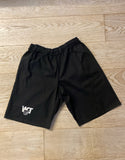 Pantaloncino nero corto con logo Leung Ting